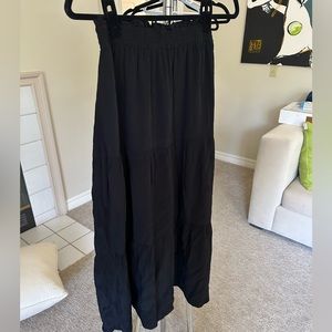 & other stories black tiered midi skirt